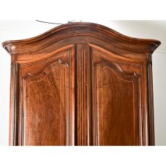 French 18th Century Louis XV Solid Walnut Inlay Armoire - 4271627