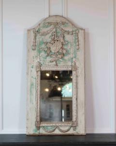 French 18th Century Louis XVI Carved Trumeau Mirror with Warrior Attributes - 4736945