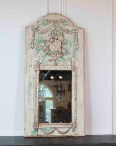 French 18th Century Louis XVI Carved Trumeau Mirror with Warrior Attributes - 4736946