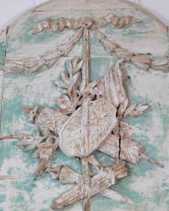 French 18th Century Louis XVI Carved Trumeau Mirror with Warrior Attributes - 4736979