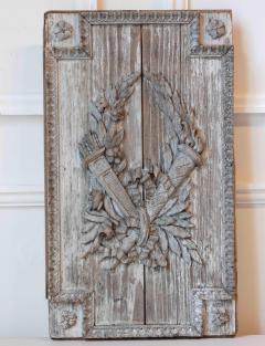 French 18th Century Louis XVI Carved Wood Panel with Gardener s Attributes - 4473883