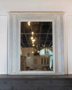 French 18th Century Louis XVI Painted Trumeau Mirror - 4737314