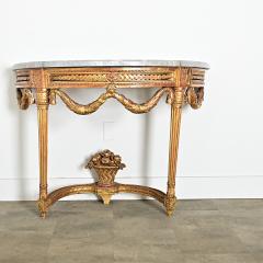 French 18th Century Louis XVI Period Demilune Console - 4322217