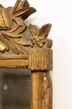 French 18th Century Louis XVI Period Giltwood Mirror with Carved Crest - 3547435