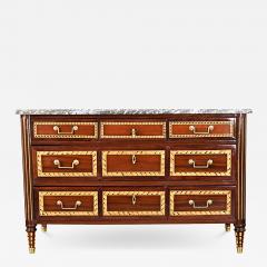 French 18th Century Louis XVI Style Inlay Mahogany Commode - 4369040