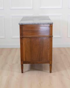 French 18th Century Louis XVI Walnut Marble Top Chest of Drawers - 4707308