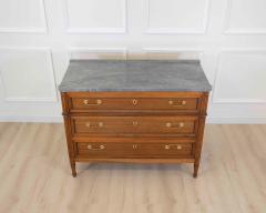 French 18th Century Louis XVI Walnut Marble Top Chest of Drawers - 4707318