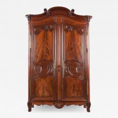 French 18th Century Mahogany Armoire from the Port of Normandy - 1383113