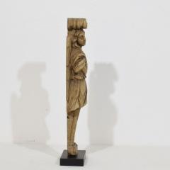French 18th Century Neoclassical Hand Carved Oak Caryatid Angel Figure - 4120842