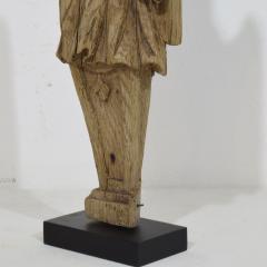 French 18th Century Neoclassical Hand Carved Oak Caryatid Angel Figure - 4120983