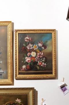 French 18th Century Oil on Canvas Floral Painting in the Dutch School Style - 3424556