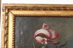 French 18th Century Oil on Canvas Floral Painting in the Dutch School Style - 3424655