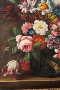 French 18th Century Oil on Canvas Floral Painting in the Dutch School Style - 3424718