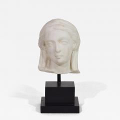French 18th Century Small Marble Head Of A Madonna - 4177105