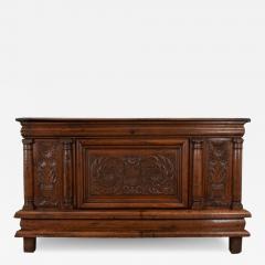 French 18th Century Solid Carved Oak Coffer - 3056745