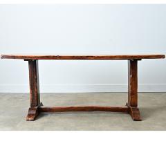 French 18th Century Solid Elm Tavern Table - 4798158