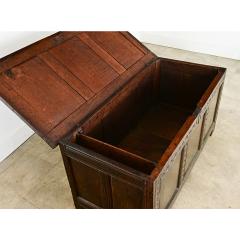 French 18th Century Solid Oak Carved Coffer - 4442295