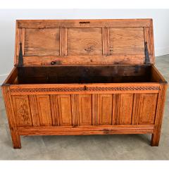 French 18th Century Solid Oak Carved Coffer - 4645609