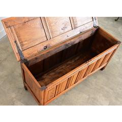 French 18th Century Solid Oak Carved Coffer - 4645624