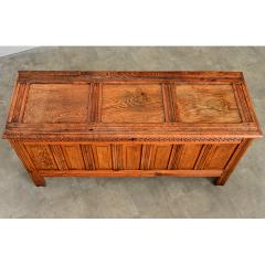French 18th Century Solid Oak Carved Coffer - 4645627