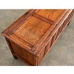 French 18th Century Solid Oak Carved Coffer - 4645634