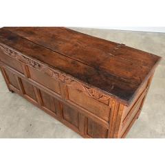 French 18th Century Solid Oak Carved Coffer - 4645689