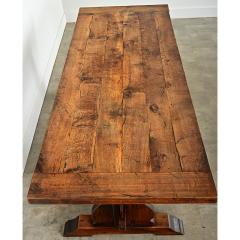 French 18th Century Solid Oak Trestle Dining Table - 4215742