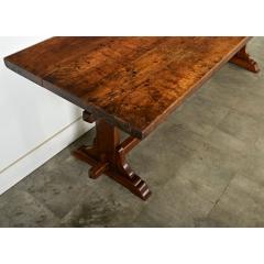 French 18th Century Solid Walnut Trestle Table - 3974766