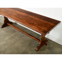 French 18th Century Solid Walnut Trestle Table - 3974787