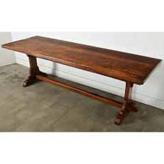 French 18th Century Solid Walnut Trestle Table - 3974793