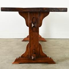 French 18th Century Solid Walnut Trestle Table - 3974844