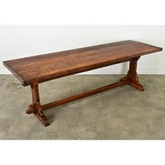 French 18th Century Solid Walnut Trestle Table - 3974847
