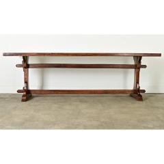 French 18th Century Solid Walnut Trestle Table - 3974859