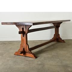 French 18th Century Solid Walnut Trestle Table - 3974868