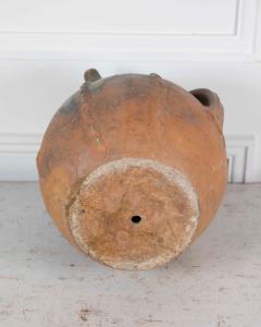French 18th Century Unglazed Earthenware Oil Pot with Green Splash Glaze - 4758258