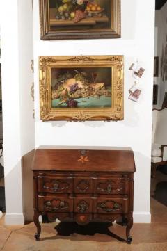 French 18th Century Walnut Slant Front Desk on Three Drawer Commode en Arbal te - 3422708