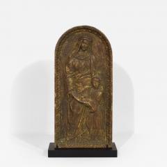 French 18th Century Wooden Panel with Mother Ann And Maria - 4403882