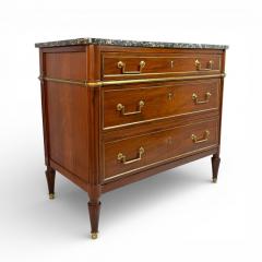French 18th Cenury Three Drawer Commode with Marble Top - 4509176