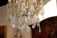 French 1900s Belle poque Brass and Crystal 10 Light Chandelier with Pendeloques - 3415239