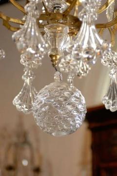French 1900s Belle poque Brass and Crystal 10 Light Chandelier with Pendeloques - 3415259