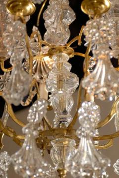 French 1900s Belle poque Brass and Crystal 10 Light Chandelier with Pendeloques - 3415337
