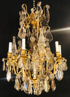 French 1920s Bronze and Crystal Chandelier with Spear Points - 2658921