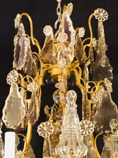 French 1920s Bronze and Crystal Chandelier with Spear Points - 2658927