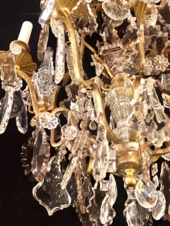 French 1920s Bronze and Crystal Chandelier with Spear Points - 2658960