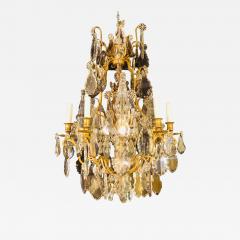 French 1920s Bronze and Crystal Chandelier with Spear Points - 2666218