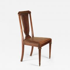 French 1920s set of 6 dining chairs in oak brass - 3143650