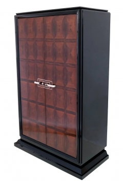 French 1930s Art Deco Cabinet in Black Lacquer and Marquetry - 2650490