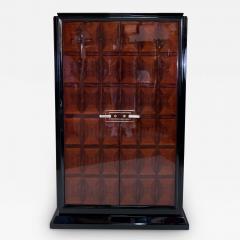 French 1930s Art Deco Cabinet in Black Lacquer and Marquetry - 2689321