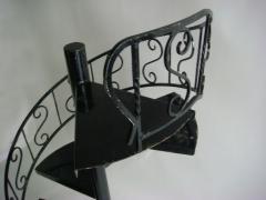 French 1940s Black Lacquered Metal Circular Display Staircase - 352498