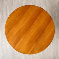 French 1940s Circular Wood Side Table with Brass Sabot - 3365152